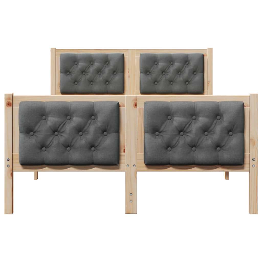 Bed Frame with Headboard Dark Grey 120 x 190 cm Fabric